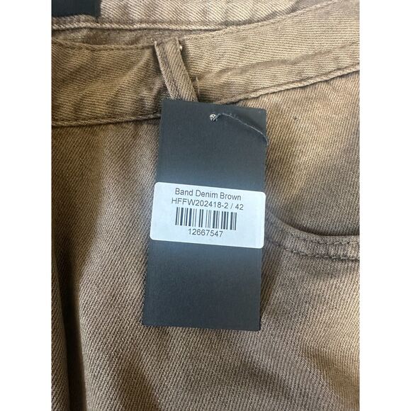 HOMME+FEMME LA - Tan Denim wide leg pants - Size 42 - new with tags - Picture 4 of 7